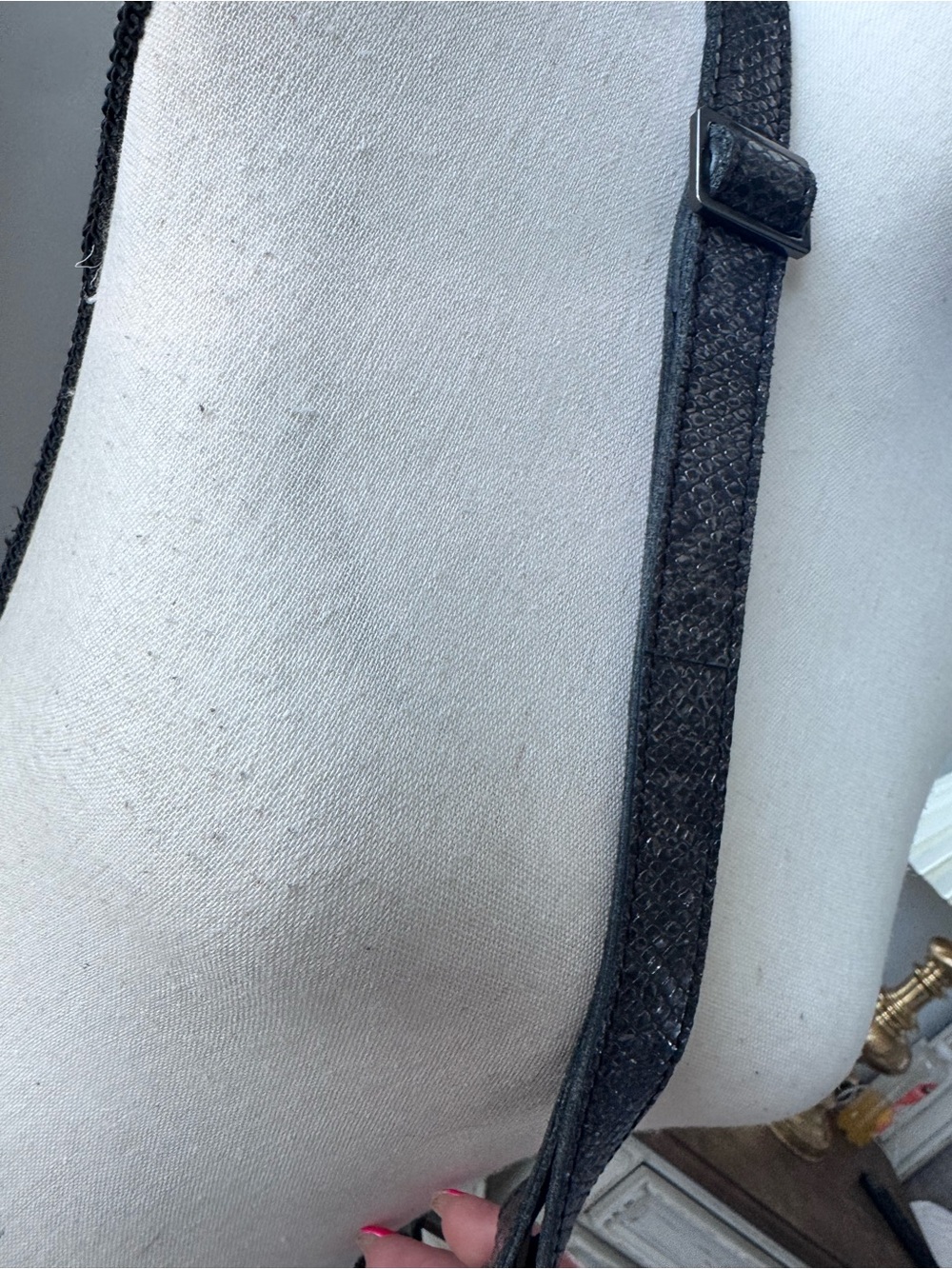 Hammitt Los Angeles Black Pebbled Leather Satchel Crossbody Red Suede - Picture 5 of 14